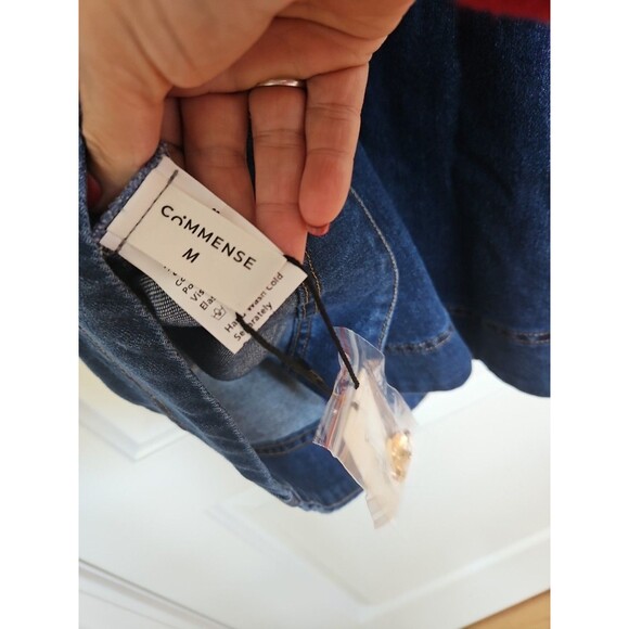 Commense NWT  Blue Button-Down Pocketed Belted Denim Dress Medium - Picture 8 of 13